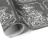 ヴィンテージのクリスマスの黒板の木のギフト包むこと ラッピングペーパー (ロールコーナー)