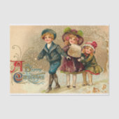 ヴィンテージのクリスマスは休日のパーティのティッシュをからかいます 薄葉紙 (正面)