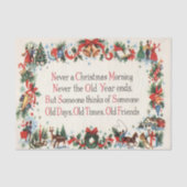 ヴィンテージのクリスマスは休日のパーティのティッシュをpoen 薄葉紙 (正面)