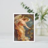 ヴィンテージのクリスマスアンジ、クリスマスグリーティング書道 シーズンポストカード (スタンド正面)