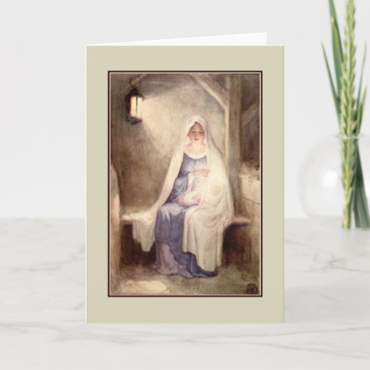 ヴィンテージのクリスマスイエス・キリストおよびメリー シーズンカード (正面)