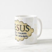 ヴィンテージのクリスマスイエス・キリストは理由のコーヒーカップです コーヒーマグカップ (正面右)