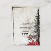 ヴィンテージのクリスマスイヤリングフレームの表示ロゴの追加 名刺 (裏面)