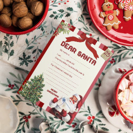 ヴィンテージのクリスマスウィッシュリストカードへの手紙 招待状