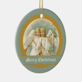 ヴィンテージのクリスマスエンジェルとブグルズオーナメント セラミックオーナメント (右)