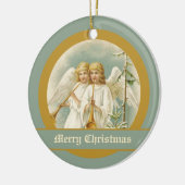 ヴィンテージのクリスマスエンジェルとブグルズオーナメント セラミックオーナメント (左)