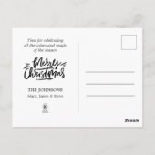 ヴィンテージのクリスマスエンジェルと子供たちとホリデーシーズン ポストカード (裏面)