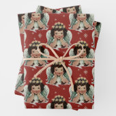 ヴィンテージのクリスマスエンジェル ラッピングペーパーシート (インサイチュ)