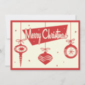 ヴィンテージのクリスマスオーナメントのパーティの招待状 招待状 (正面)