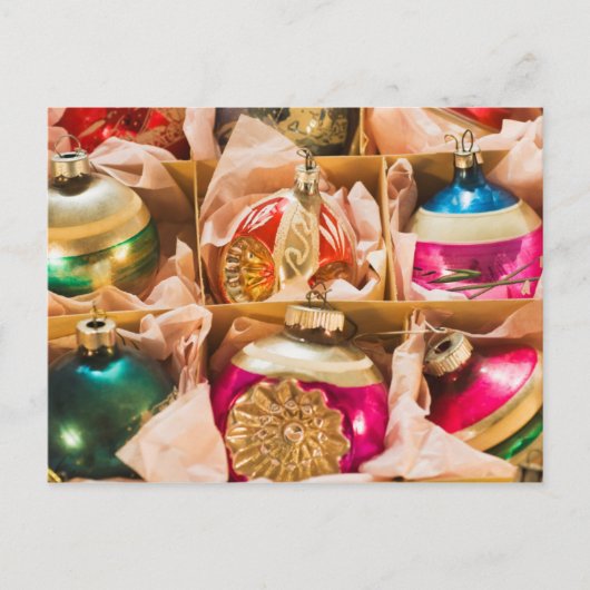 ヴィンテージのクリスマスオーナメント シーズンポストカード (正面)