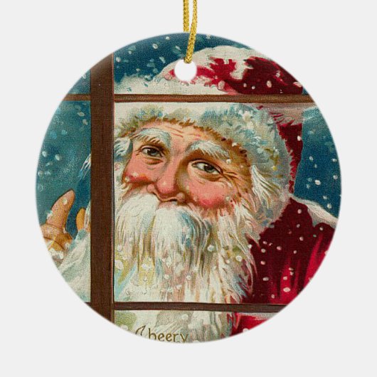 ヴィンテージのクリスマスオーナメント セラミックオーナメント (正面)