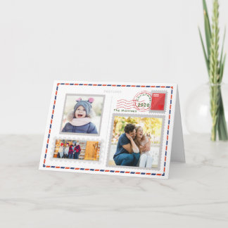 ヴィンテージのクリスマスカードに写真を追加 カード