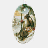 ヴィンテージのクリスマスカードのオーナメント セラミックオーナメント (右)