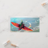 ヴィンテージのクリスマスカードのバッタ カード (正面/裏面インサイチュ)