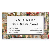 ヴィンテージのクリスマスカードの休日パターン マグネット名刺 (正面)