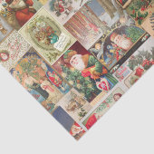 ヴィンテージのクリスマスカードの休日パターン 薄葉紙 (詳細)