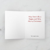 ヴィンテージのクリスマスカード、メアリーと子供のラインアート シーズンカード (内部)