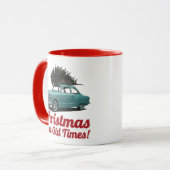 ヴィンテージのクリスマスカー - 懐かしいホリデー マグカップ (正面左)