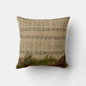 ヴィンテージのクリスマスキャロル音楽シート クッション (裏面)