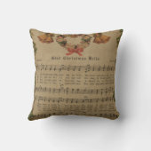 ヴィンテージのクリスマスキャロル音楽シート クッション (裏面)