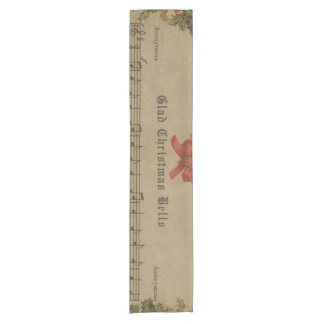 ヴィンテージのクリスマスキャロル音楽シート ショートテーブルランナー