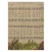 ヴィンテージのクリスマスキャロル音楽シート テーブルクロス (正面)