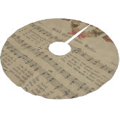 ヴィンテージのクリスマスキャロル音楽シート ブラッシュドポリエステルツリースカート (アングル)