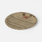 ヴィンテージのクリスマスキャロル音楽シート ペーパープレート (アングル)