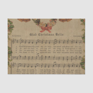 ヴィンテージのクリスマスキャロル音楽シート 薄葉紙