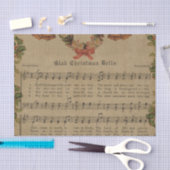 ヴィンテージのクリスマスキャロル音楽シート 薄葉紙 (クラフト)