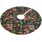 ヴィンテージのクリスマスキャンデーの木のスカート ブラッシュドポリエステルツリースカート (アングル)