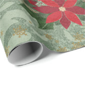 ヴィンテージのクリスマスサンタおよびリース ラッピングペーパー (ロールコーナー)