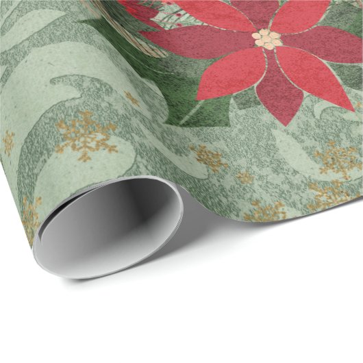 ヴィンテージのクリスマスサンタおよびリース ラッピングペーパー (ロールコーナー)