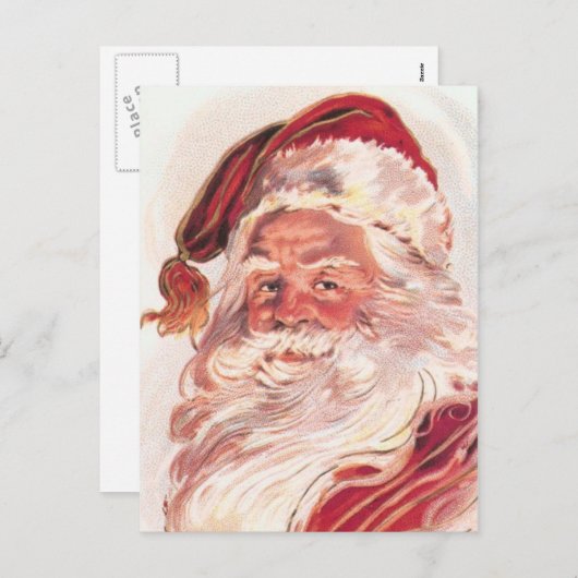 ヴィンテージのクリスマスサンタクロース シーズンポストカード (正面/裏面)