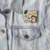 ヴィンテージのクリスマスサンタクロース 缶バッジ (インサイチュ)