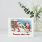 ヴィンテージのクリスマスシーンポストカード シーズンポストカード (スタンド正面)