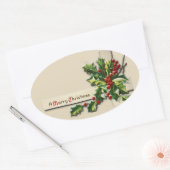 ヴィンテージのクリスマスステッカー 楕円形シール (封筒)