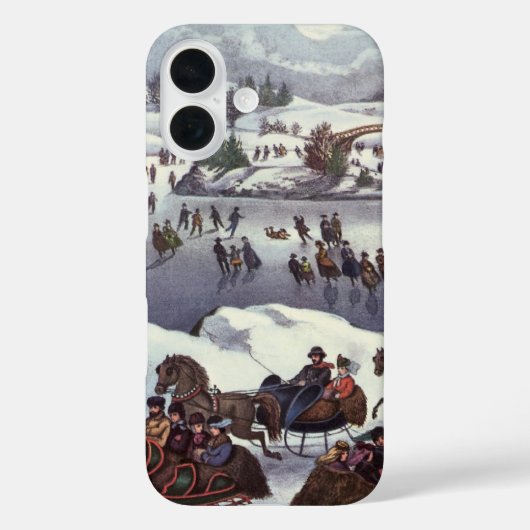ヴィンテージのクリスマススレッド、冬のセントラルパーク Case-Mate iPhoneケース (裏面)