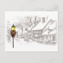 ヴィンテージのクリスマスタウンはがき シーズンポストカード