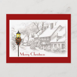 ヴィンテージのクリスマスタウンはがき シーズンポストカード