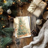 ヴィンテージのクリスマスツリーのクリスマスカード シーズンカード