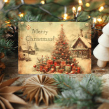 ヴィンテージのクリスマスツリーのグリーティパーソナライズされたング