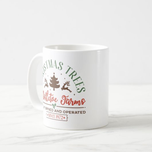 ヴィンテージのクリスマスツリーサイン コーヒーマグカップ (正面左)