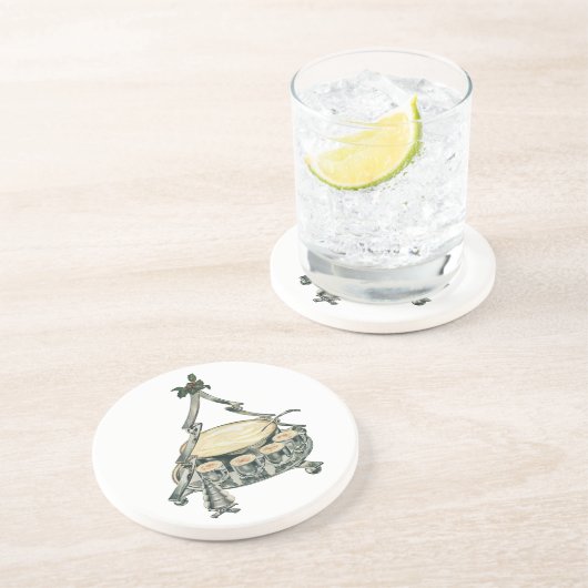 ヴィンテージのクリスマスツリー型パンチボウルに入ったエッグノッグ コースター (側面)