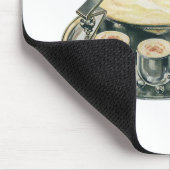 ヴィンテージのクリスマスツリー型パンチボウルに入ったエッグノッグ マウスパッド (コーナー)