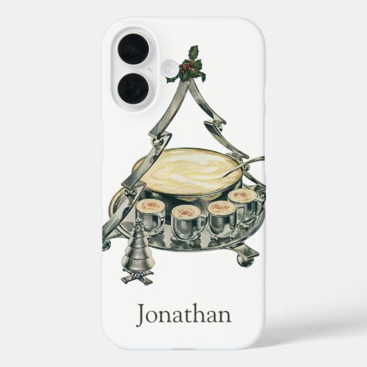 ヴィンテージのクリスマスツリー型パンチボウルに入ったエッグノッグ Case-Mate iPhoneケース (裏面)