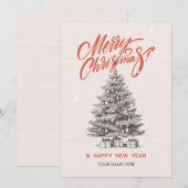 ヴィンテージのクリスマスツリー シーズンカード (正面/裏面)