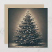 ヴィンテージのクリスマスツリー シーズンカード (正面/裏面)