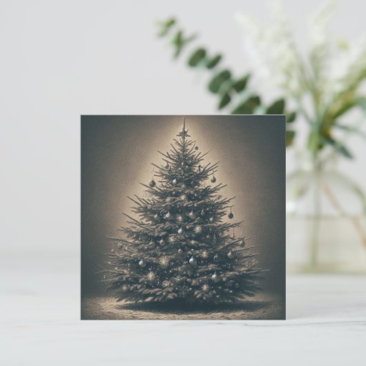 ヴィンテージのクリスマスツリー シーズンカード (スタンド正面)