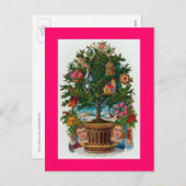 ヴィンテージのクリスマスツリー シーズンポストカード (正面/裏面)